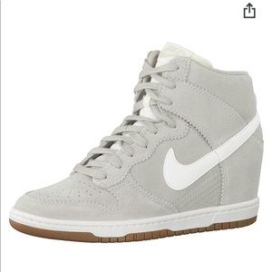 Nike Dunk wedge Sky Hi EUC grey and white